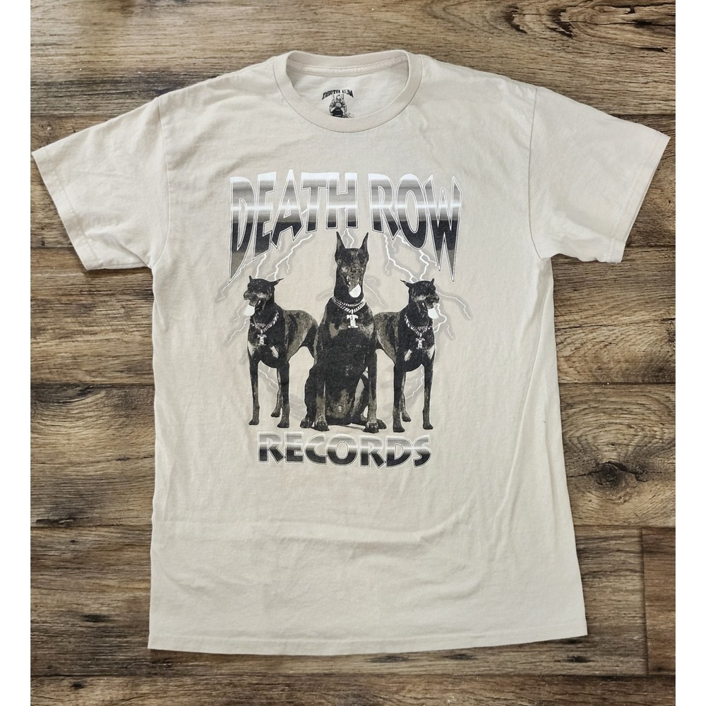 Death Row Records Doberman Pinscher T Shirt Large Tan Urban Dre Snoop Hip Hop